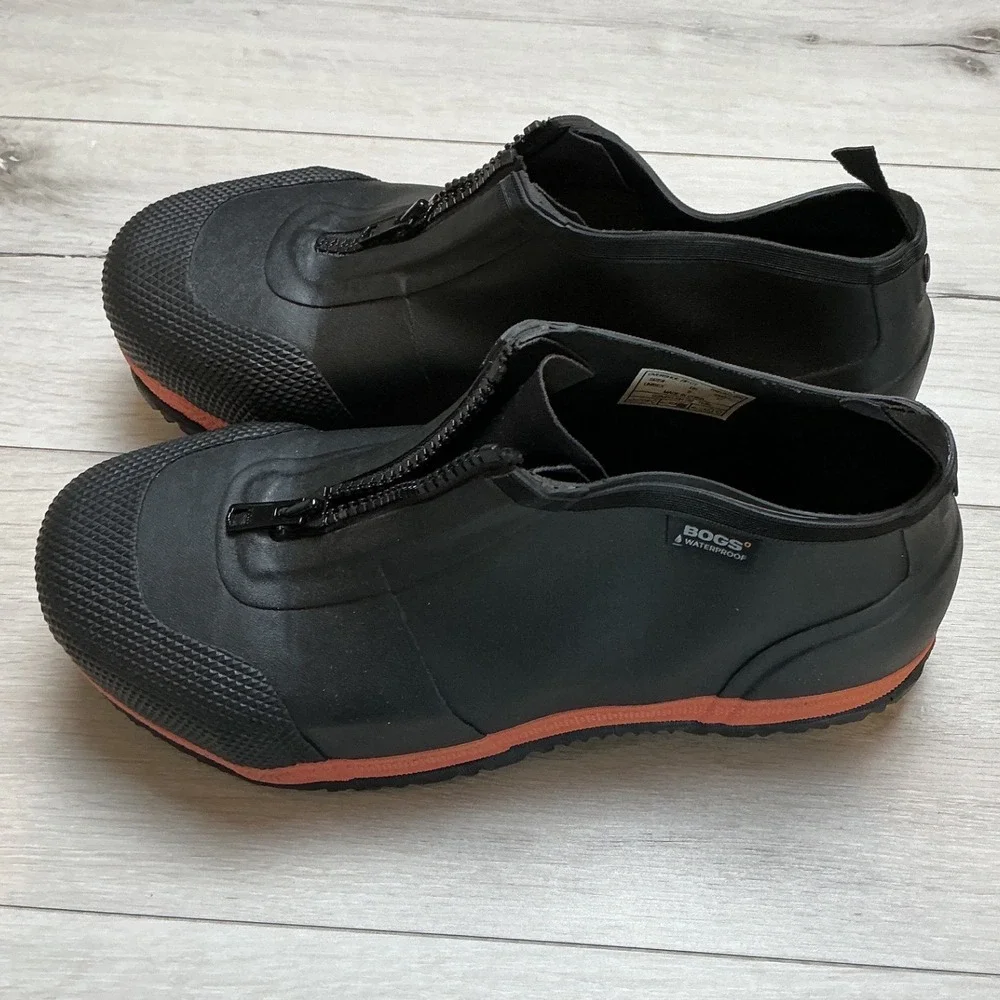 Bogs Overshoe Zip CT‎ Waterproof Boots Black Orange Size 9 New Without Tags